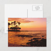 ハワイのビッグアイランド。サンセット、ビッグ・アイランド・ハワイ。2 ポストカード (正面/裏面)