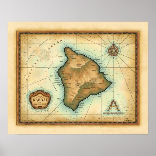 ハワイのビッグアイランド ポスター (正面)