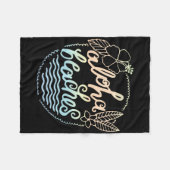 ハワイのビーチでの独身最後の夜 フリースブランケット (正面(横))