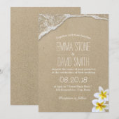 ハワイのビーチでの目的地ウェディング招待状 招待状 (正面/裏面)