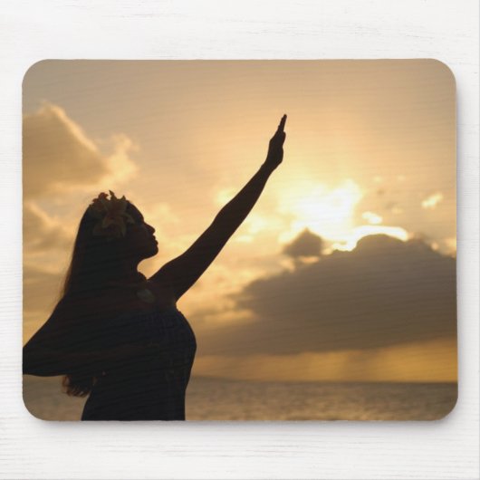 ハワイのビーチのフラ マウスパッド (正面)