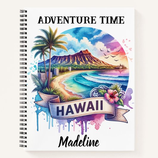 ハワイのビーチの探索素晴らし ノートブック (正面)