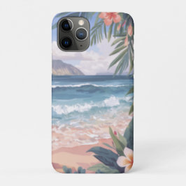 ハワイのビーチアートフラワー iPhone 11 PROケース