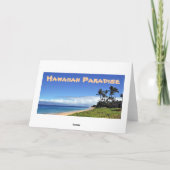 ハワイのビーチ日カード カード (裏面)