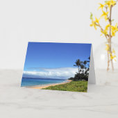 ハワイのビーチ日カード カード (黄色い花)