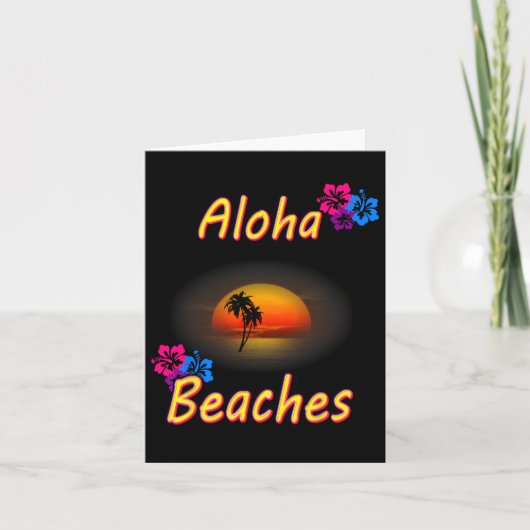 ハワイのビーチ　アロハTシャツ　面白いプレゼント　ホリデーシーズン カード (正面)