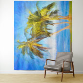 ハワイのビーチ シーン ココナッツ パーム ツリー 海 シーン タペストリー (インサイチュ)