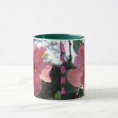 ハワイのピンクのハイビスカス マグカップ (中央)