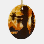 ハワイのフラのダンサーのオーナメント セラミックオーナメント (右)