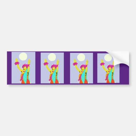 ハワイのフラのバンパー バンパーステッカー (正面)