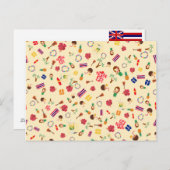 ハワイのフラのパーティー インビテーションポストカード (正面/裏面)