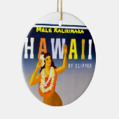 ハワイのフラ女の子Mele Kalikimaka セラミックオーナメント (右)