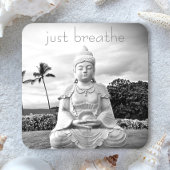 ハワイのブッダの白黒の写真が呼吸 コースター