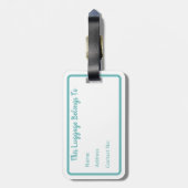 ハワイのブルー海&サンディビーチ写真名前をカスタムする ラゲッジタグ (裏面縦)