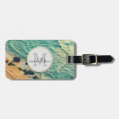 ハワイのブルー海&サンディビーチ写真名前をカスタムする ラゲッジタグ (正面横)