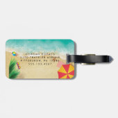 ハワイのブルー海&サンディビーチ写真名前をカスタムする ラゲッジタグ (裏面横)