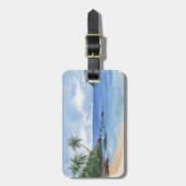 ハワイのブルー海&サンディビーチ写真名前をカスタムする ラゲッジタグ (正面縦)