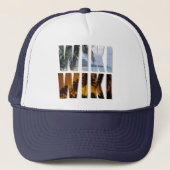 ハワイのプリントが付いている"Wiki-Wiki"のトラック運転手の帽子 キャップ (正面)