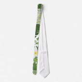 ハワイのプルメリアの熱帯シュロの葉の夏 ネクタイ (裏面)