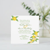 ハワイのプルメリアの結婚式招待状- 5.25 x 5.25 招待状 (スタンド正面)