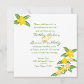 ハワイのプルメリアの結婚式招待状- 5.25 x 5.25 招待状 (正面)