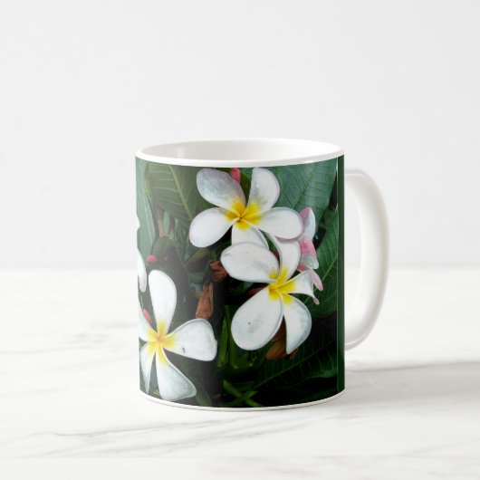ハワイのプルメリアの花のマグ コーヒーマグカップ (正面右)