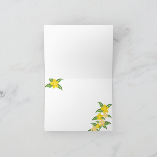 ハワイのプルメリアはメッセージカード感謝していしています サンキューカード (内部)