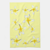 ハワイのプルメリア黄色および白 キッチンタオル (縦)