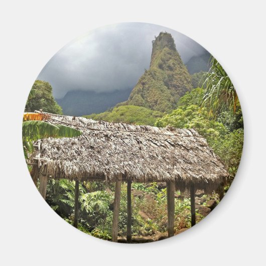 ハワイのマウイ島のアイオバレー州パークのハット マグネット (正面)