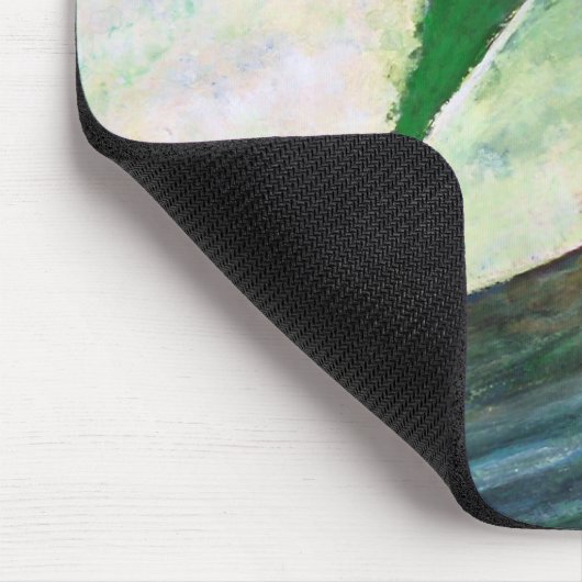 ハワイのマウスパッドの管の波をサーフしているサーファー マウスパッド (コーナー)