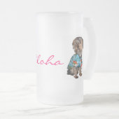 ハワイのヨークシャーテリアの霜の降りたなマグ フロストグラスビールジョッキ (正面右)