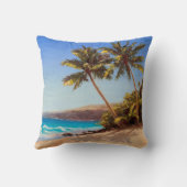 ハワイのリバーシブルのビーチ及びウミガメの装飾用クッション クッション (裏面)