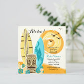 ハワイのルアウ(ハワイ式宴会)のサーフボードの招待状 招待状 (スタンド正面)