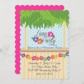 ハワイのルアウ（ハワイ式宴会）のパーティー 招待状 (正面/裏面)