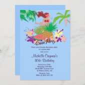 ハワイのルアウ（ハワイ式宴会）のパーティー 招待状 (正面/裏面)