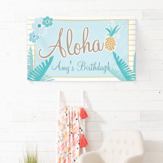 ハワイのルアウ(ハワイ式宴会)のパーティー 横断幕 (インサイチュ)