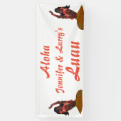 ハワイのルアウ（ハワイ式宴会）のフラ女の子 横断幕 (縦)