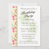 ハワイのルアウ（ハワイ式宴会）の誕生日のパーティの招待状 招待状 (正面)