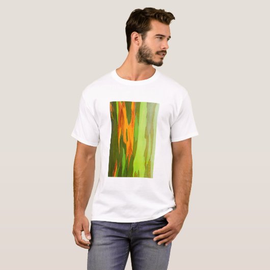 ハワイのレインボー・ユーカリの樹皮 Tシャツ (正面フル)