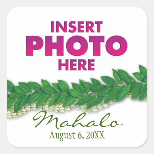 ハワイのレイ スクエアシール (正面)