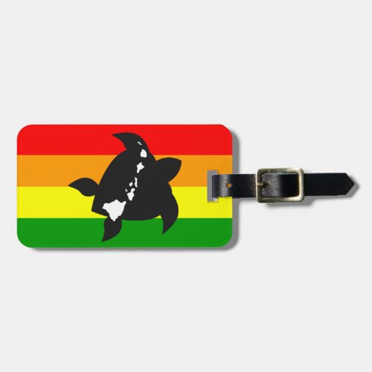 ハワイのレゲエのカメ ラゲッジタグ (正面横)