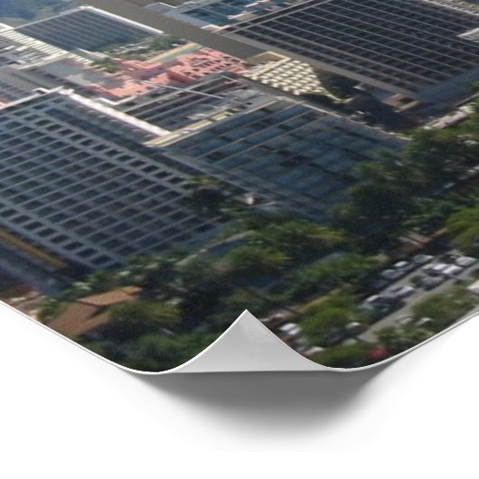 ハワイのワイキキとダイヤモンドヘッド ポスター (角)