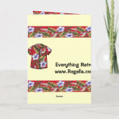 ハワイのヴィンテージのアロハワイシャツの挨拶状 カード (裏面)