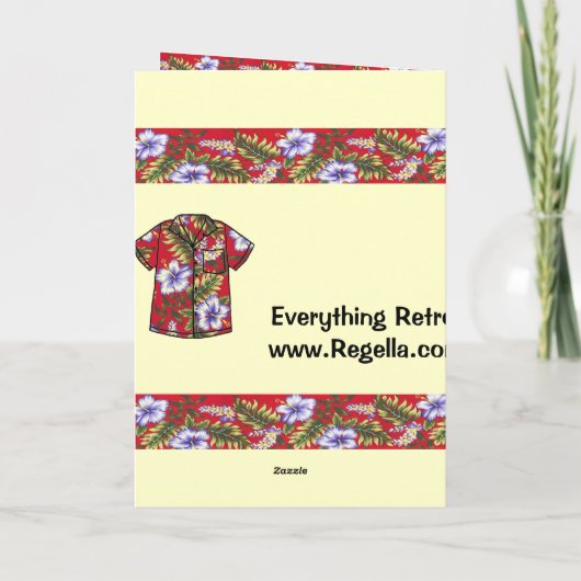 ハワイのヴィンテージのアロハワイシャツの挨拶状 カード (裏面)