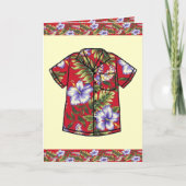 ハワイのヴィンテージのアロハワイシャツの挨拶状 カード (正面)