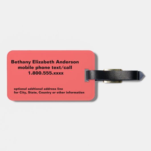 ハワイのヴィンテージのフラのダンサーの珊瑚 ラゲッジタグ (裏面横)