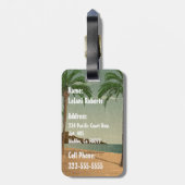 ハワイのヴィンテージのフラ女の子の動揺してな郵便はがき ラゲッジタグ (裏面縦)