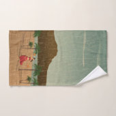 ハワイのヴィンテージのフラ女の子の郵便はがきの座標 バスタオルセット (ハンドタオル)