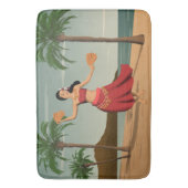 ハワイのヴィンテージのフラ女の子の郵便はがき バスマット (正面縦)