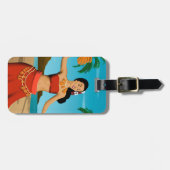 ハワイのヴィンテージのフラ女の子の郵便はがき ラゲッジタグ (正面横)